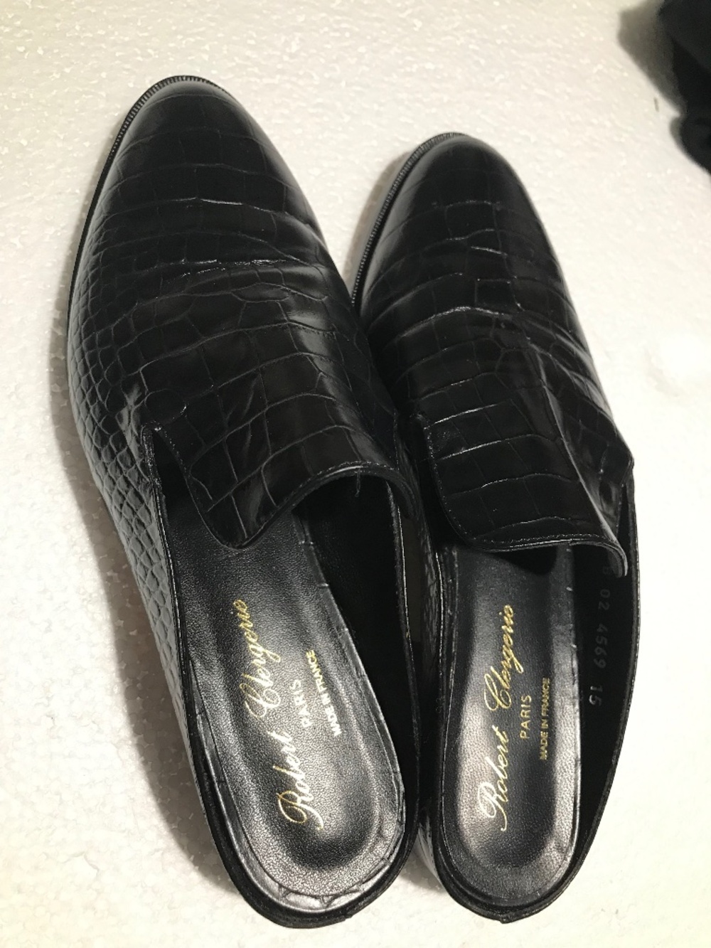 Robert Clergerie mules NEW 37 croc pattern